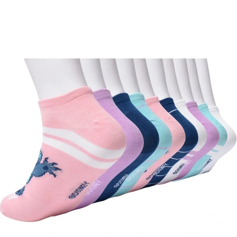 Disney Stitch Women’s STITCH MOODS Low Cut Socks, 10-Pack